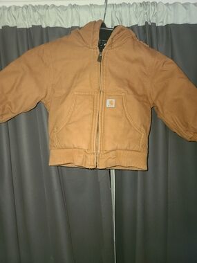 Carhartt Kids' Brown Hooded Zip Front Jacket